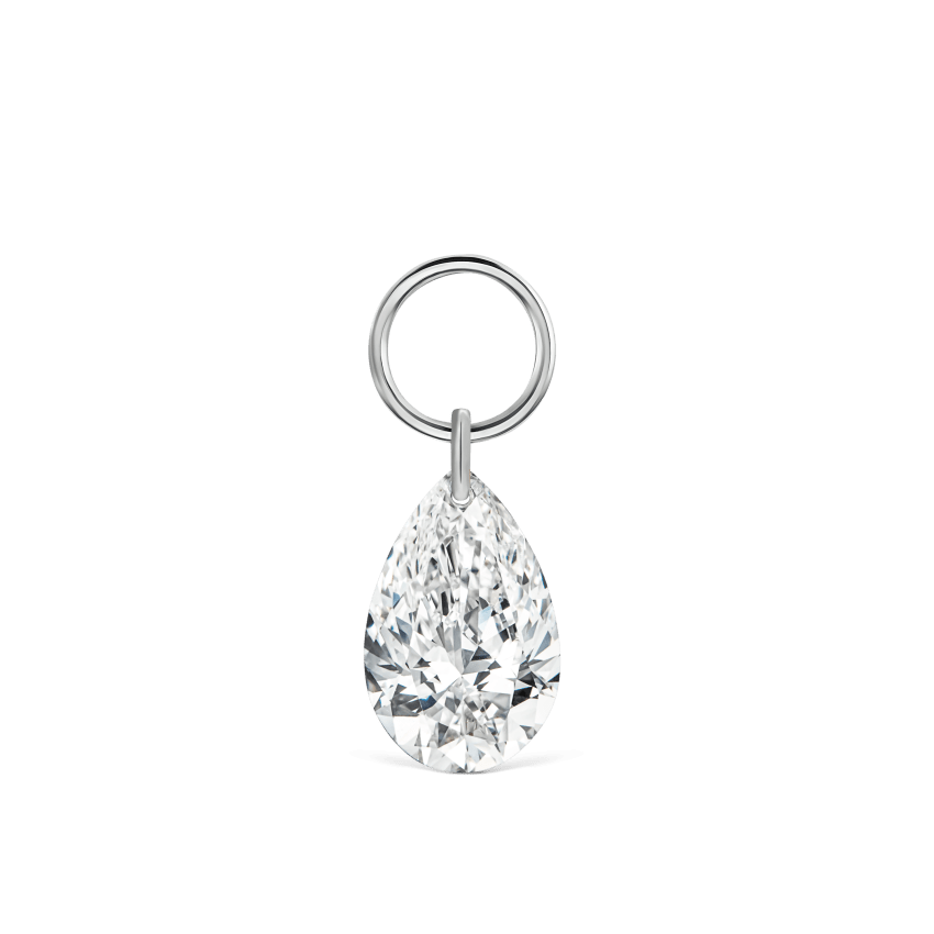 Pear Floating Diamond Charm