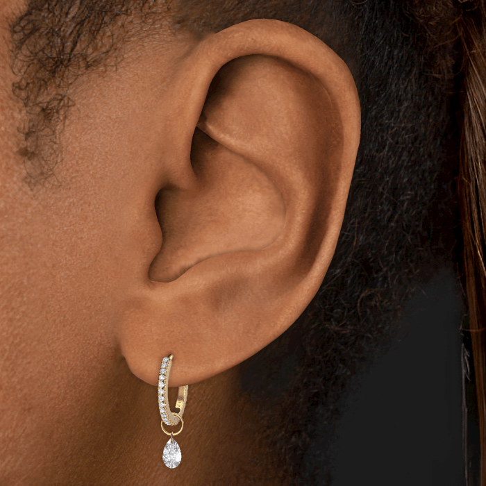 Pear Floating Diamond Charm