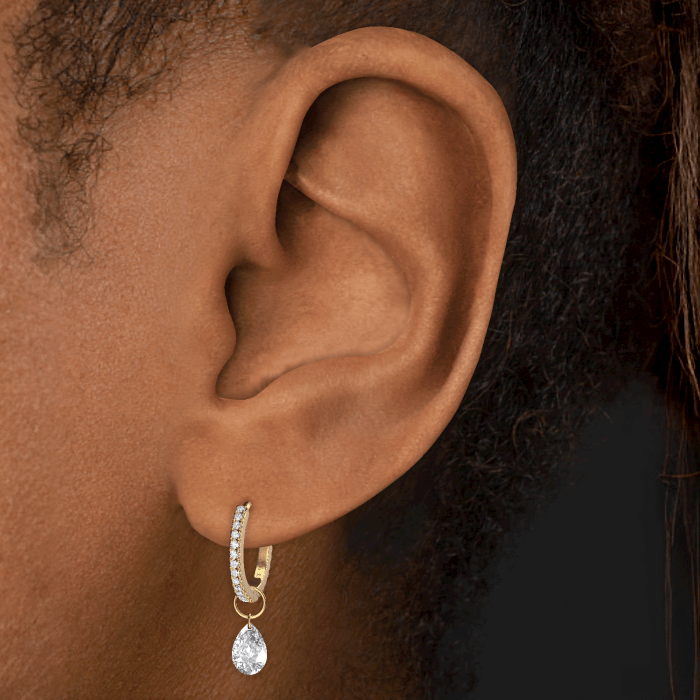 Pear Floating Diamond Charm