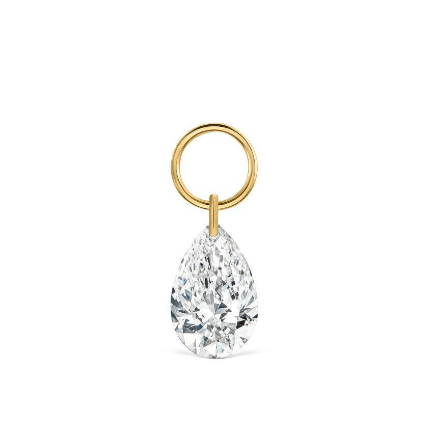 Pear Floating Diamond Charm