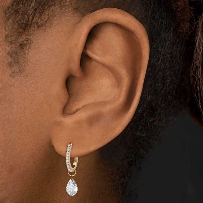 Pear Floating Diamond Charm