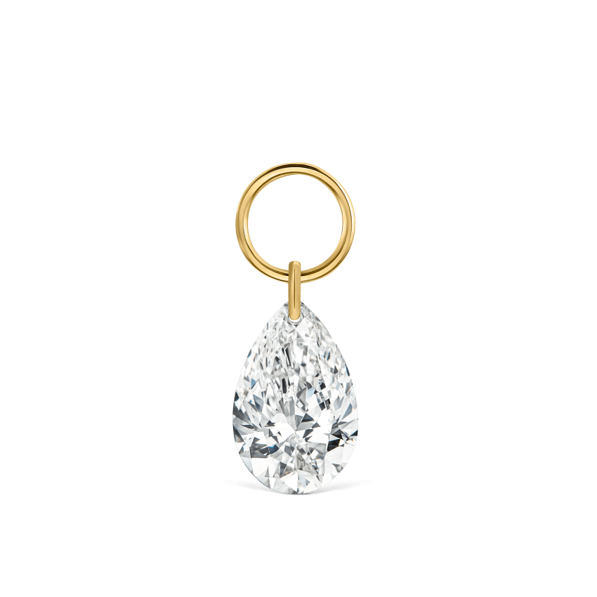 Pear Floating Diamond Charm