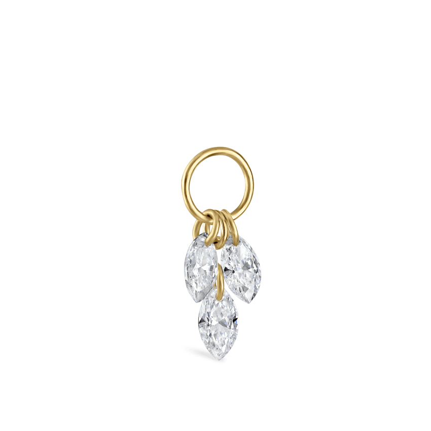 Floating Diamond Plume Charm