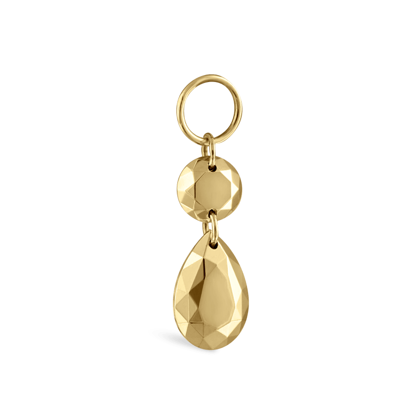 Double Faceted Gold Charm