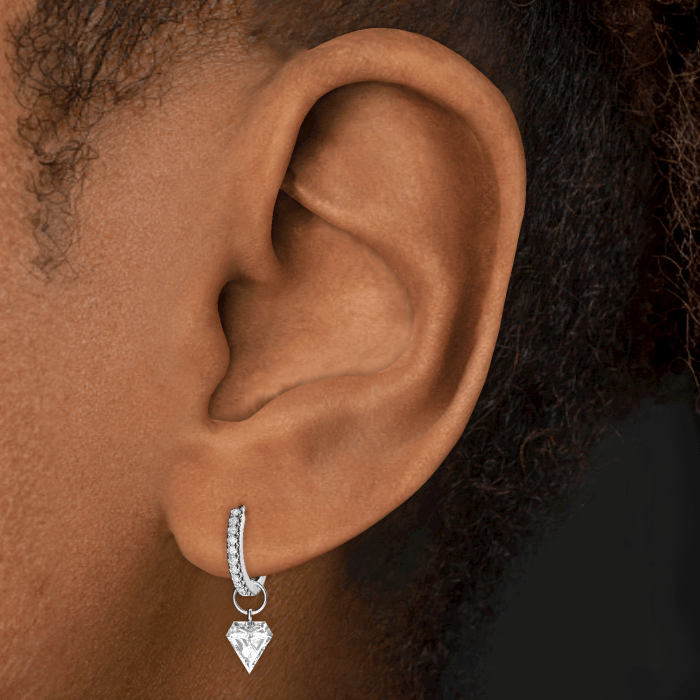 Invisible Set Diamond Silhouette Charm