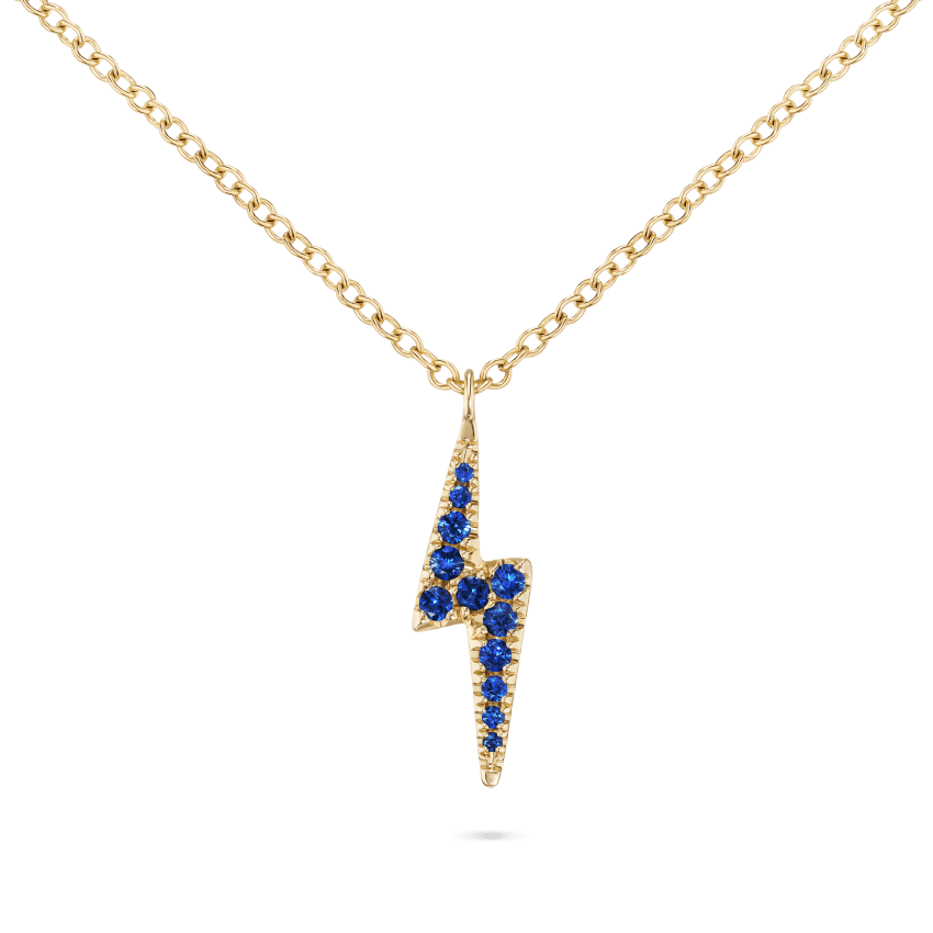 Diamond and Sapphire Lightning Bolt Necklace