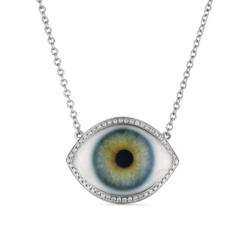 Diamond Halo Eye Necklace
