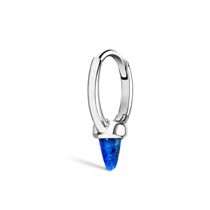 Lapis Single Short Spike Non-Rotating Earring (Non-Rotating)