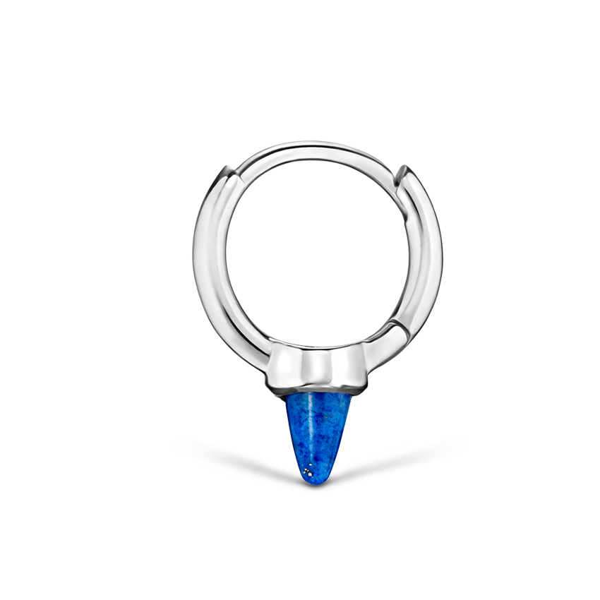 Lapis Single Short Spike Non-Rotating Earring (Non-Rotating)