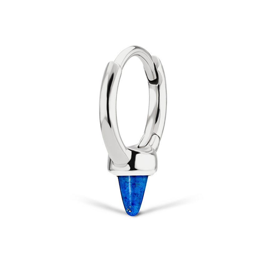 Lapis Single Short Spike Non-Rotating Earring (Non-Rotating)
