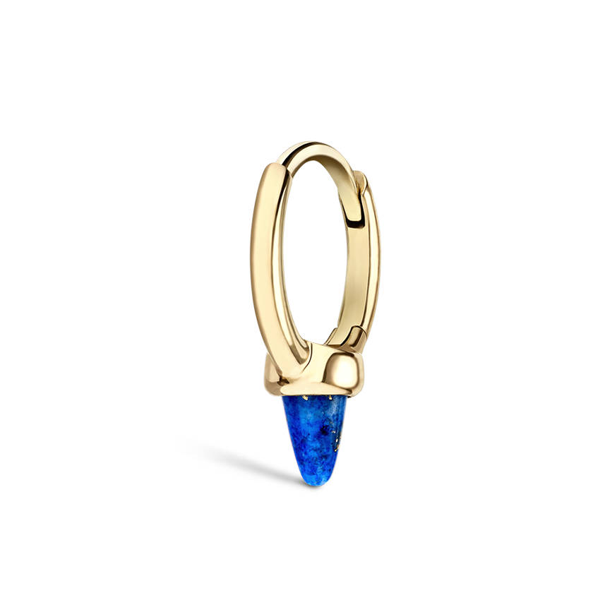 Lapis Single Short Spike Non-Rotating Earring (Non-Rotating)