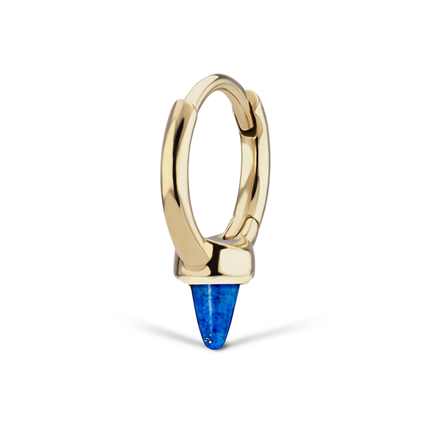 Lapis Single Short Spike Non-Rotating Earring (Non-Rotating)