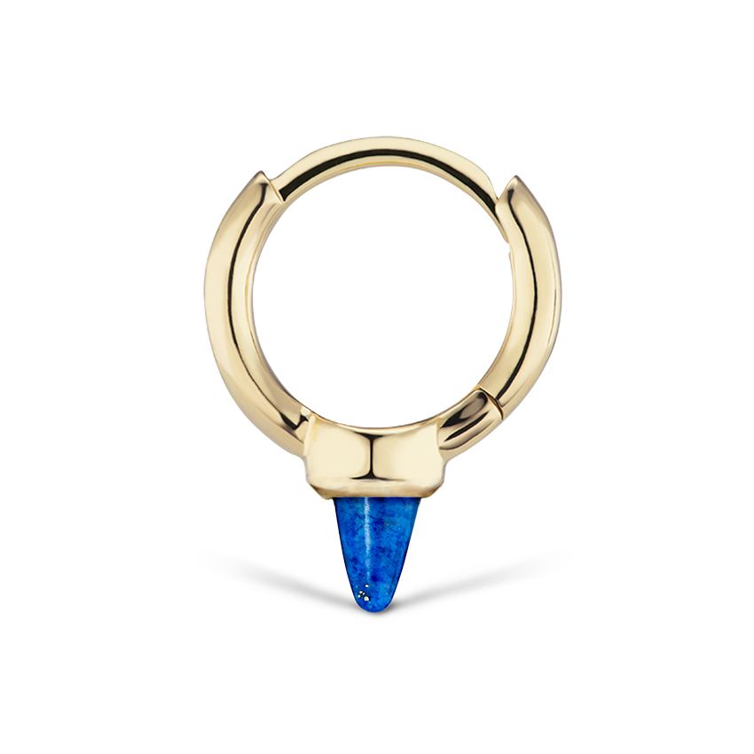 Lapis Single Short Spike Non-Rotating Earring (Non-Rotating)