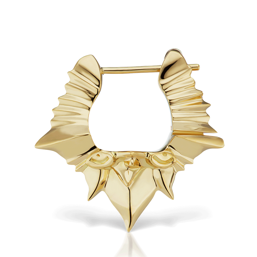 Large Javanese Spike Hoop Earring
