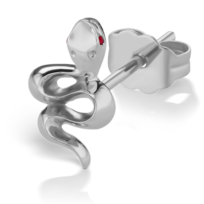 Snake with Ruby Eyes Earstud