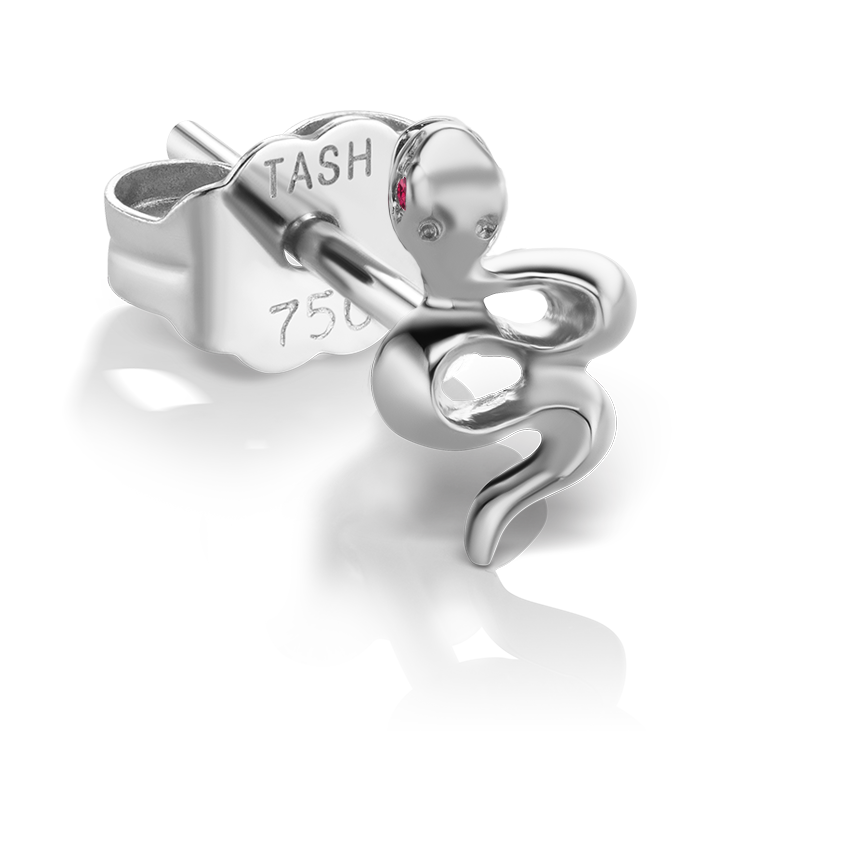Snake with Ruby Eyes Earstud