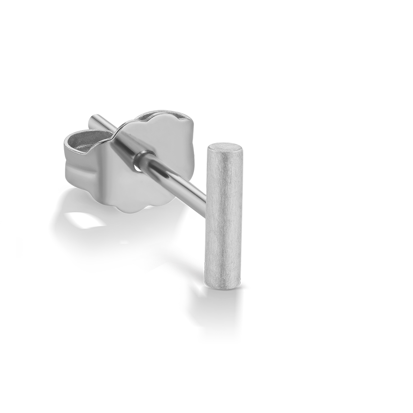 Matte Round Bar Stud Earring