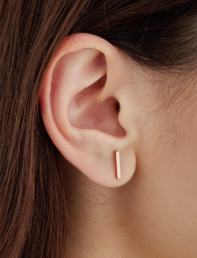 Matte Square Bar Stud Earring