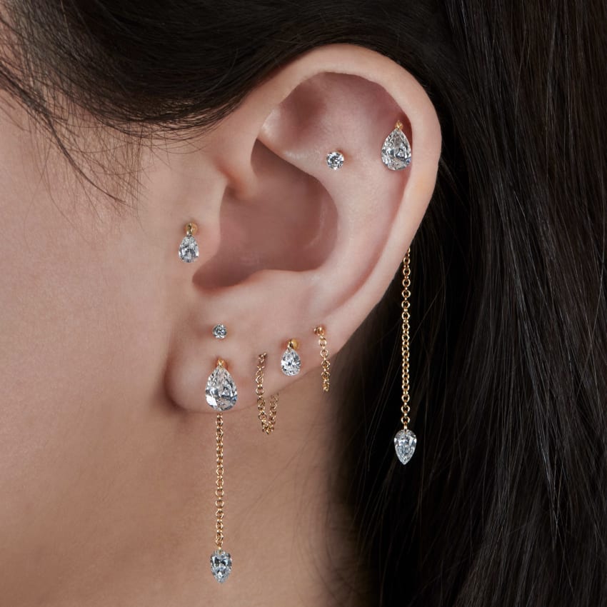 Chain Wrap Stud Earring