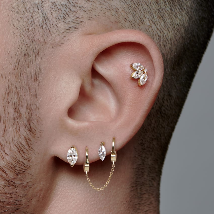Handcuff Hoop Earring with Medium Chain