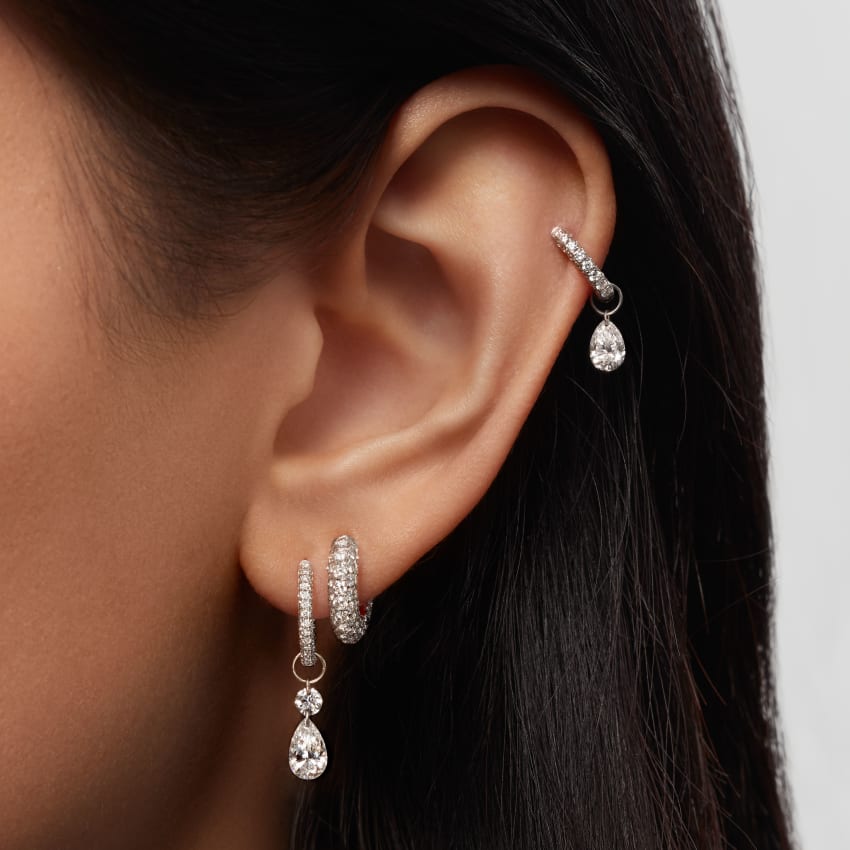 Pear Floating Diamond Charm