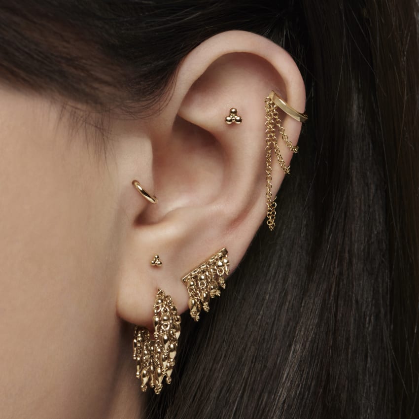 Three Ball Trinity Stud Earring