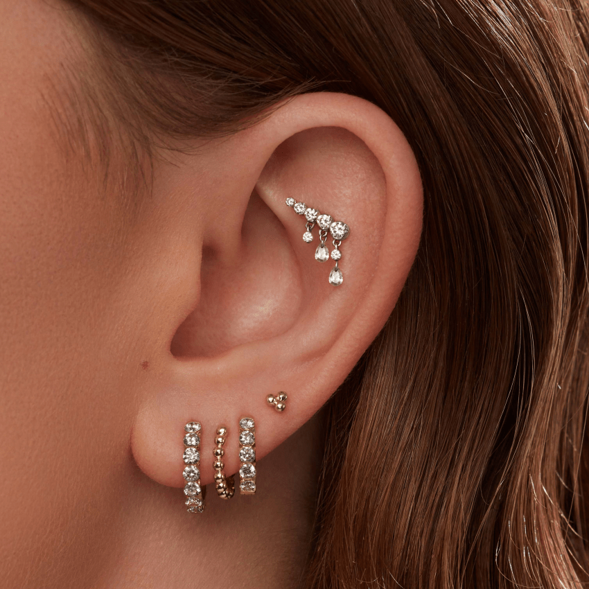 Granulated Hoop Earring