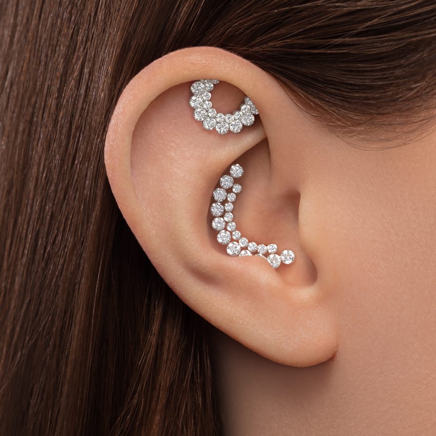 Demi Apsara Invisible Set Diamond Threaded Stud Earring