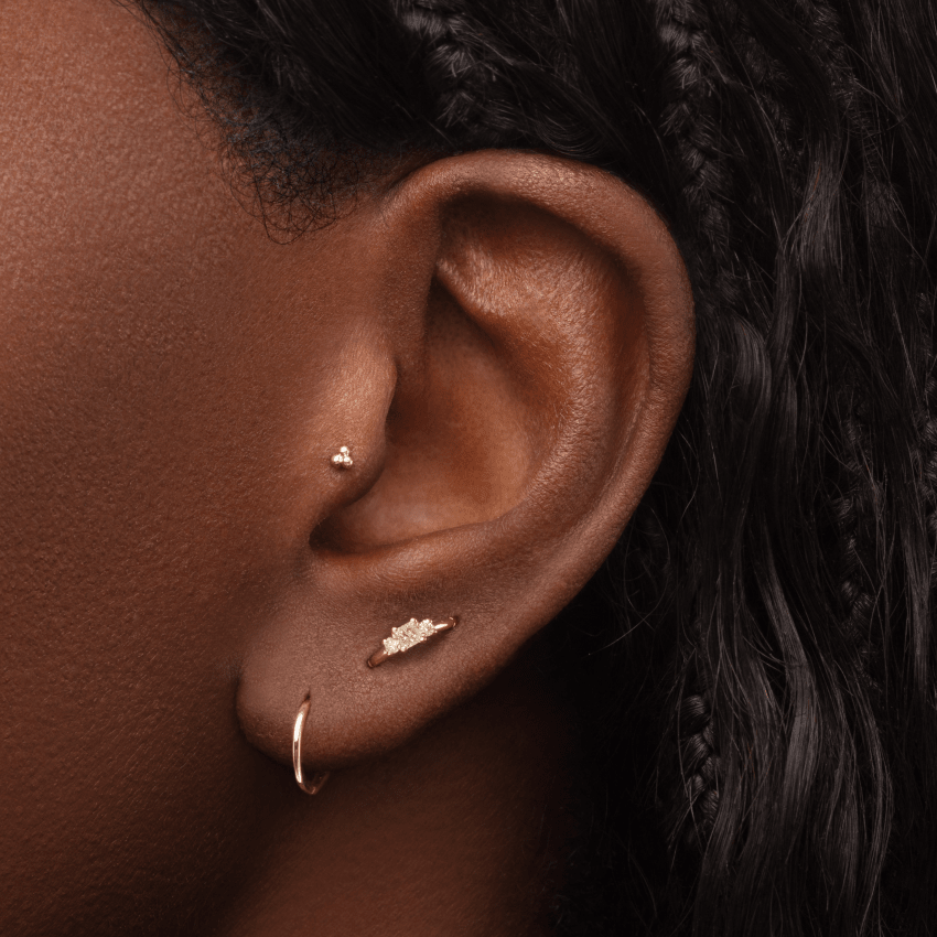 2mm Diamond Princess Hoop Earring