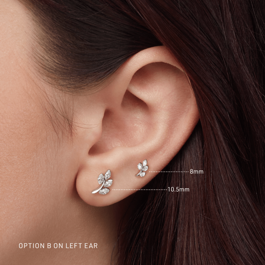 Diamond Vine Threaded Stud Earring