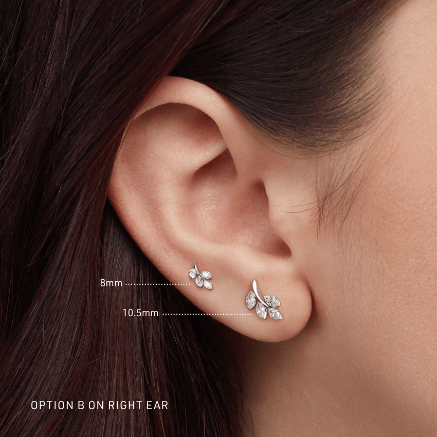 Diamond Vine Threaded Stud Earring