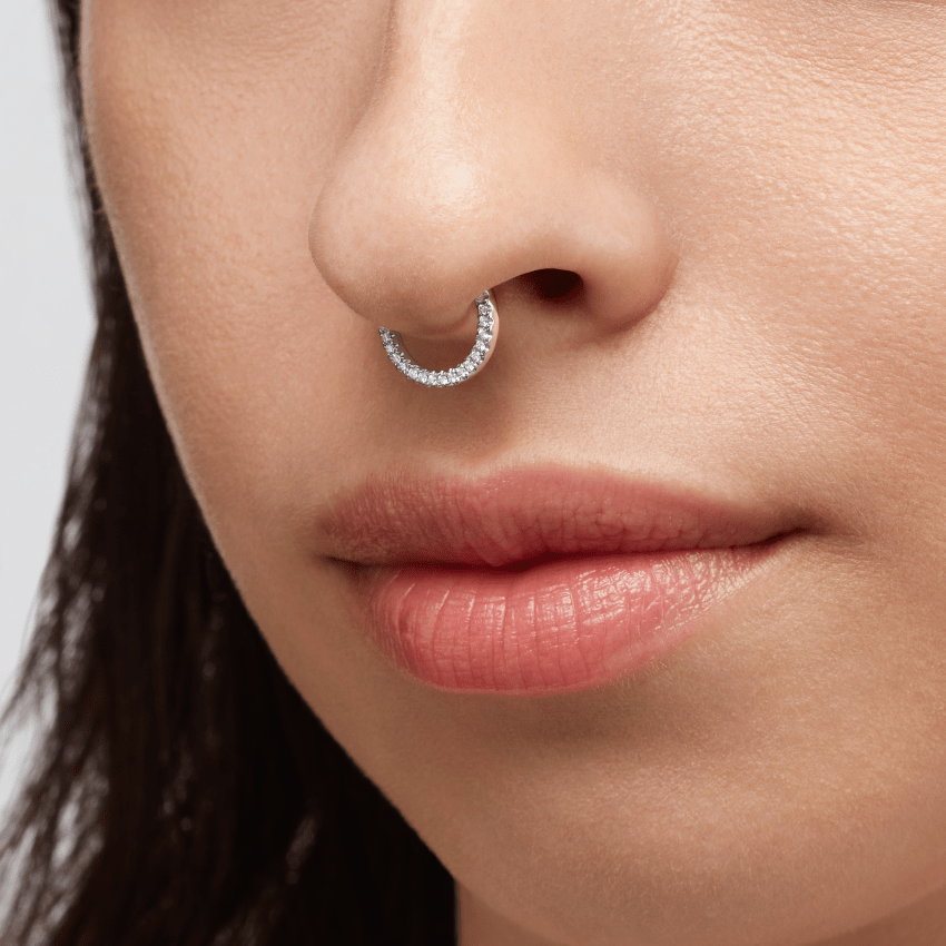 Diamond Horizontal Eternity Hoop Earring