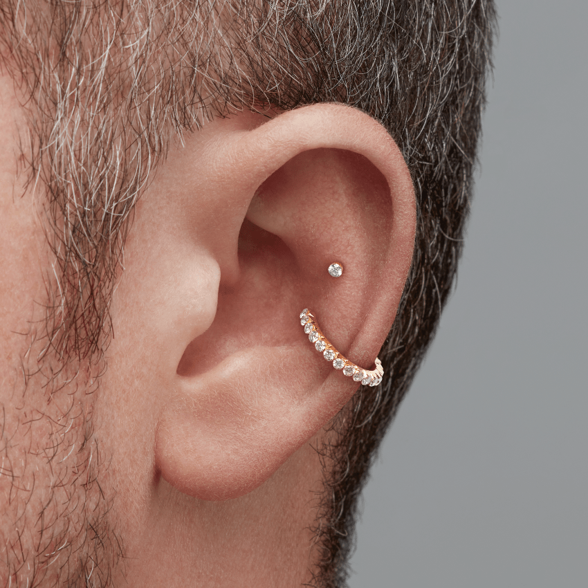 Invisible Set Diamond Eternity Hoop Earring