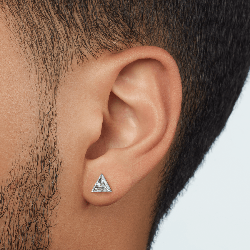 Invisible Set Triangle Diamond Stud Earring