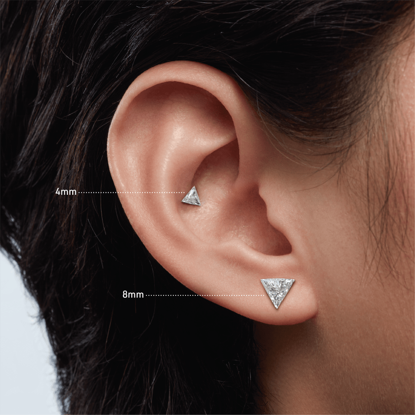 Invisible Set Triangle Diamond Stud Earring