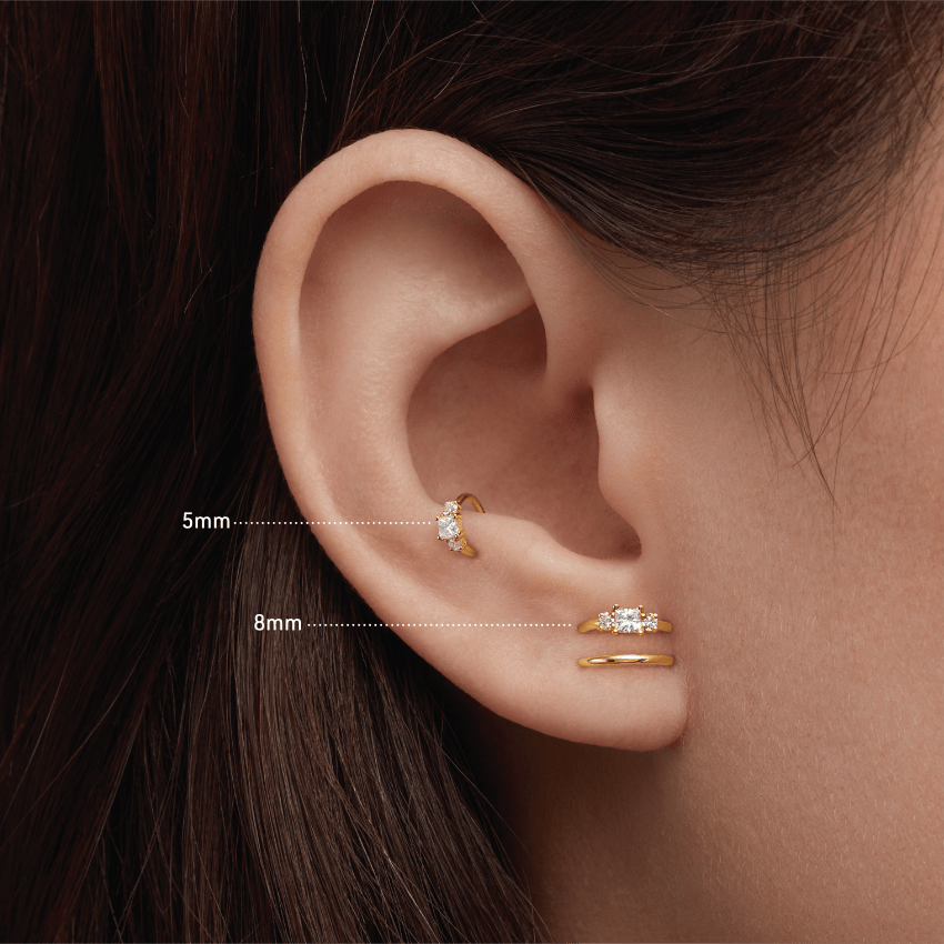 2mm Diamond Princess Hoop Earring