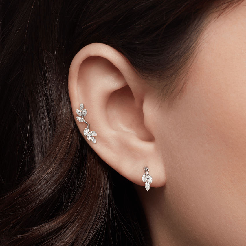 Diamond Vine Threaded Stud Earring