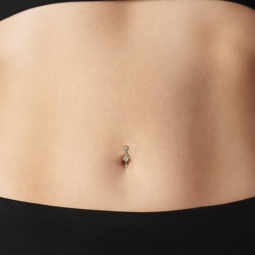 3-4 Cubic Zirconia with Double Dangle Barbell