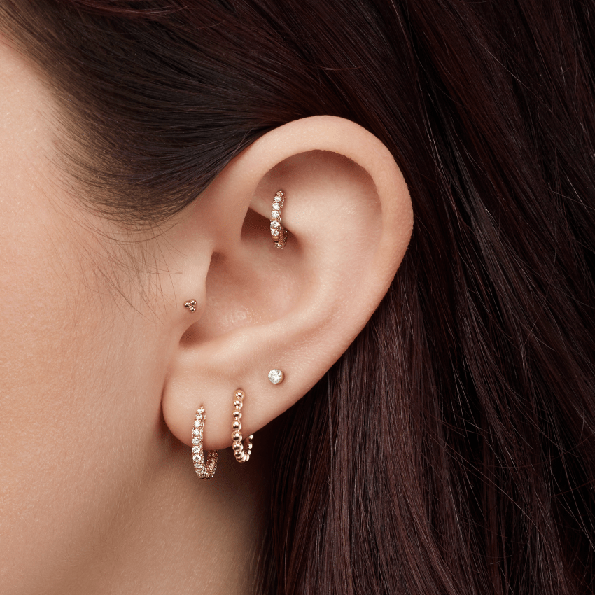 Granulated Hoop Earring