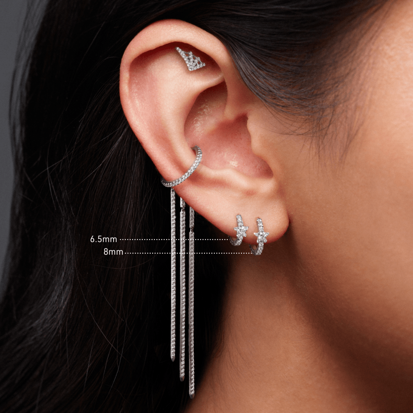 Diamond Star Eternity Hoop Earring