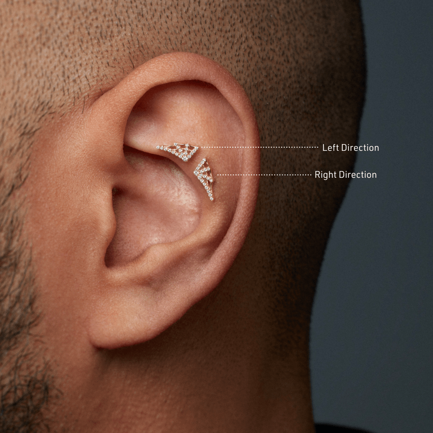 Diamond Web Threaded Stud Earring