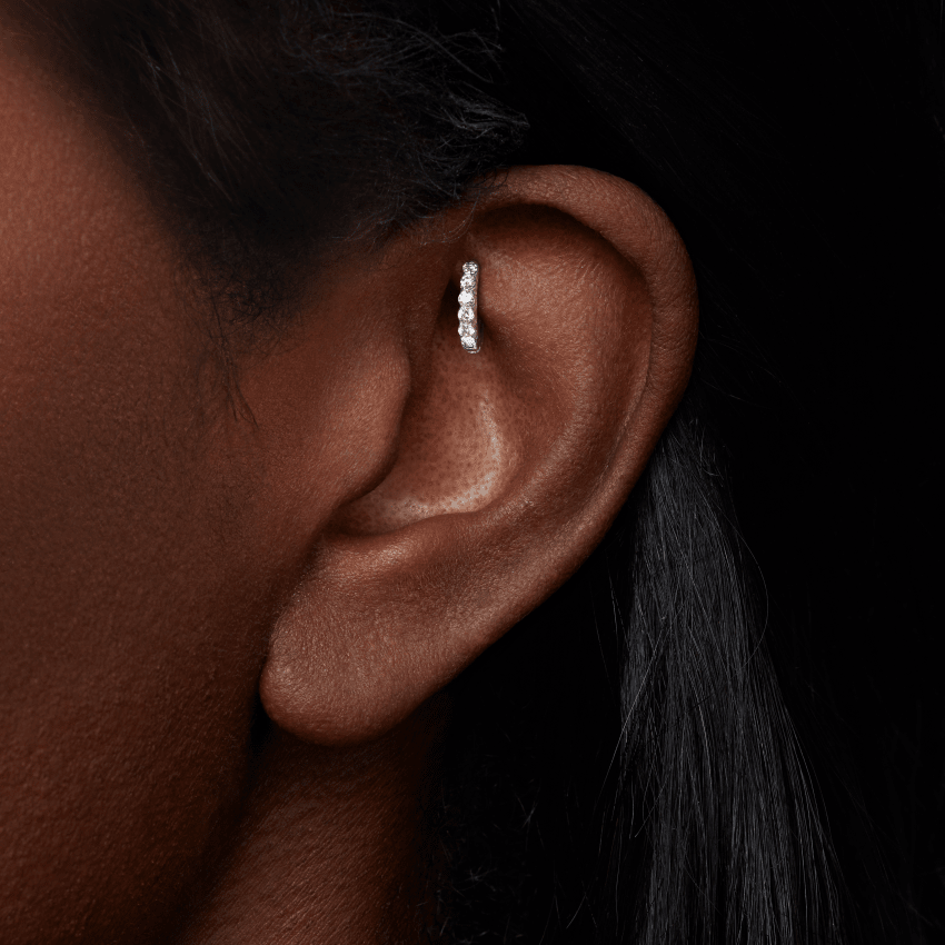 Invisible Set Diamond Eternity Hoop Earring