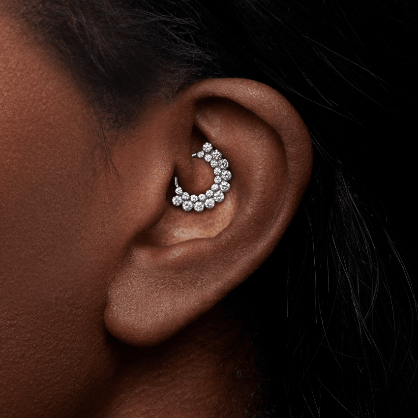 Invisible Diamond Apsara Hoop Earring