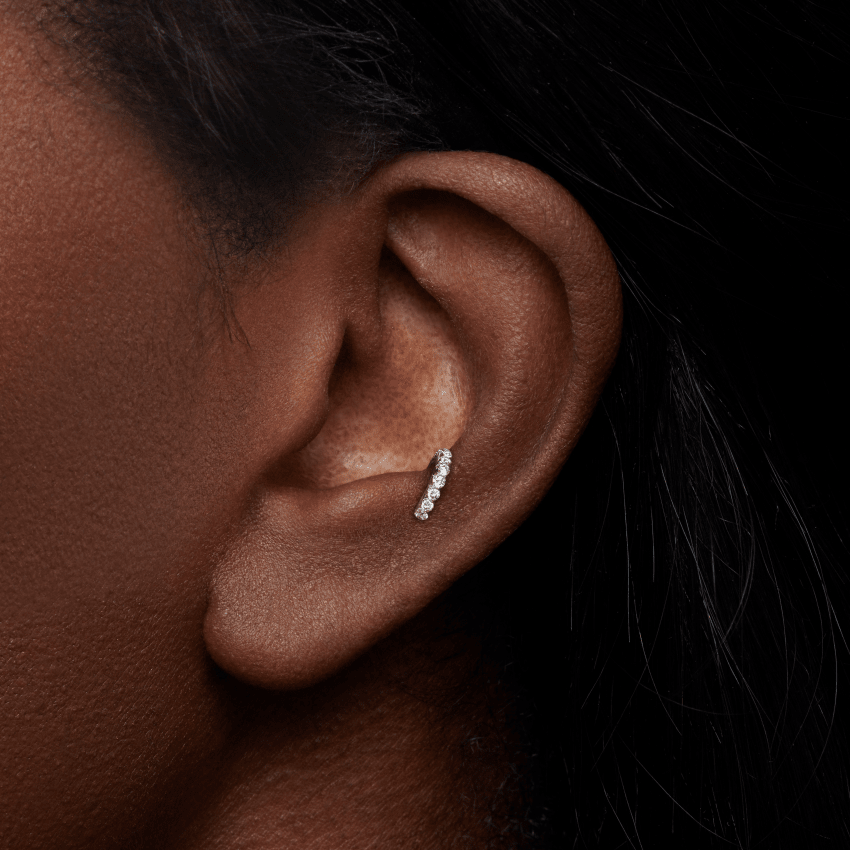 Invisible Set Diamond Eternity Hoop Earring