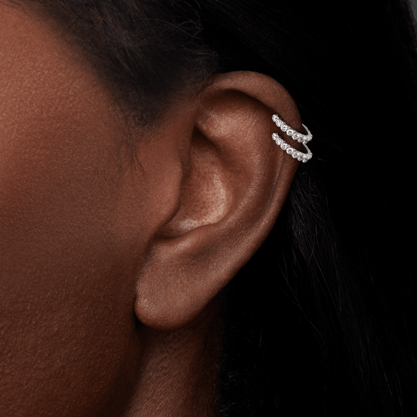 Invisible Set Diamond Eternity Hoop Earring