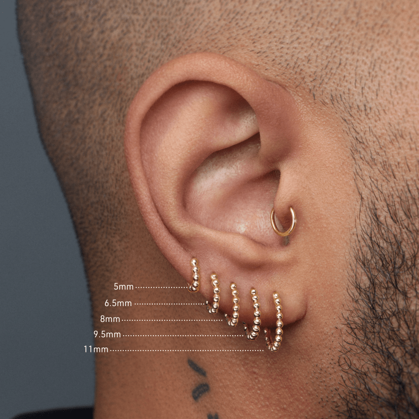 Granulated Hoop Earring