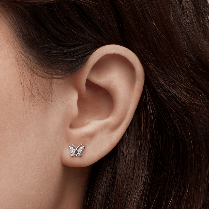 Diamond Marquise Butterfly Stud Earring