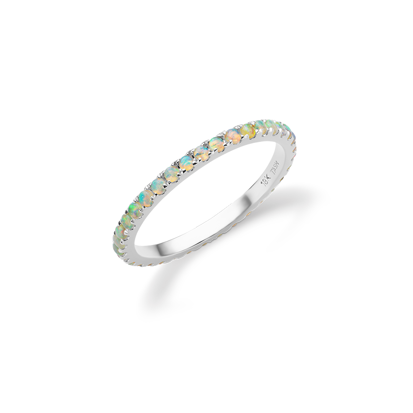 Opal Eternity Finger Ring