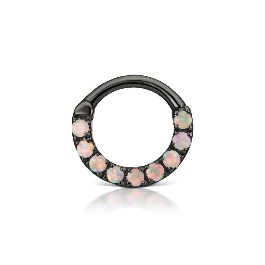 Opal Horizontal Eternity Hoop Earring