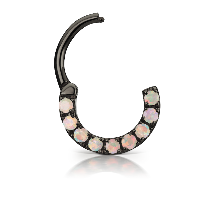 Opal Horizontal Eternity Hoop Earring
